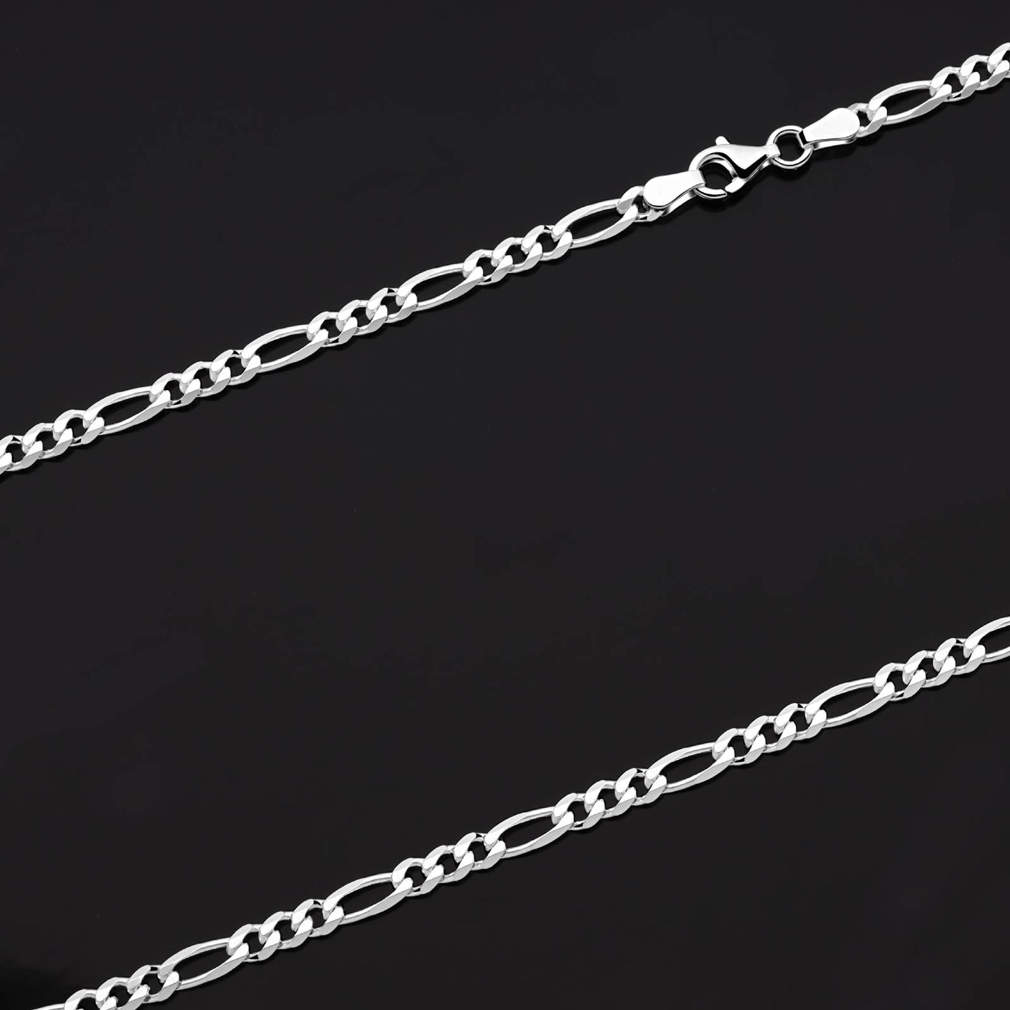 Figaroarmband 3,5 mm 925er Sterling Silber Massiv