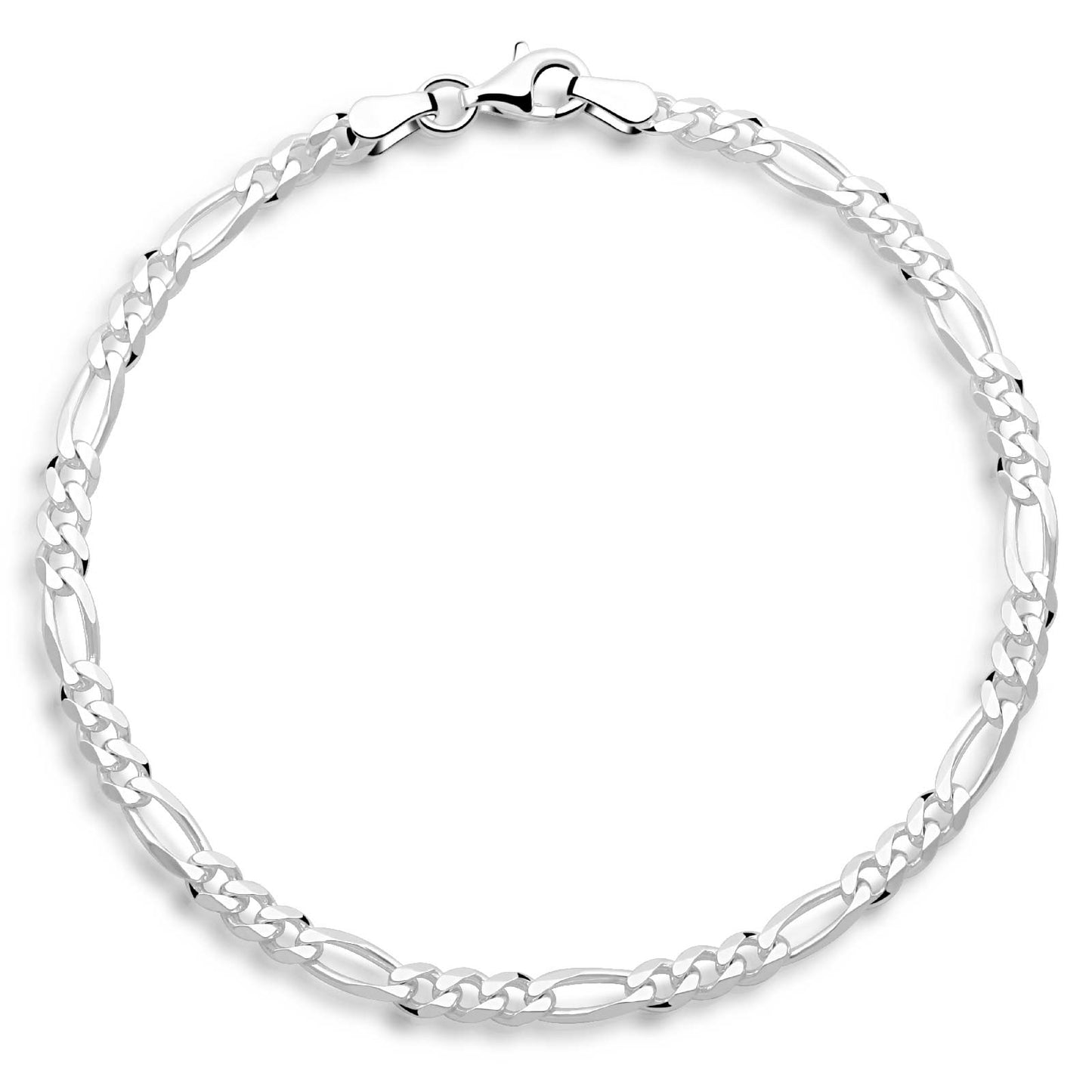 Figaroarmband 3,5 mm 925er Sterling Silber Massiv