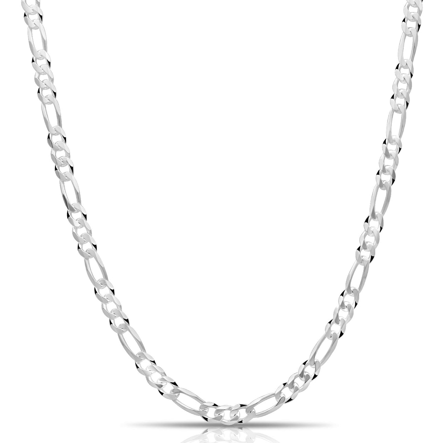 Figarokette 6 mm 925er Sterling Silber Massiv