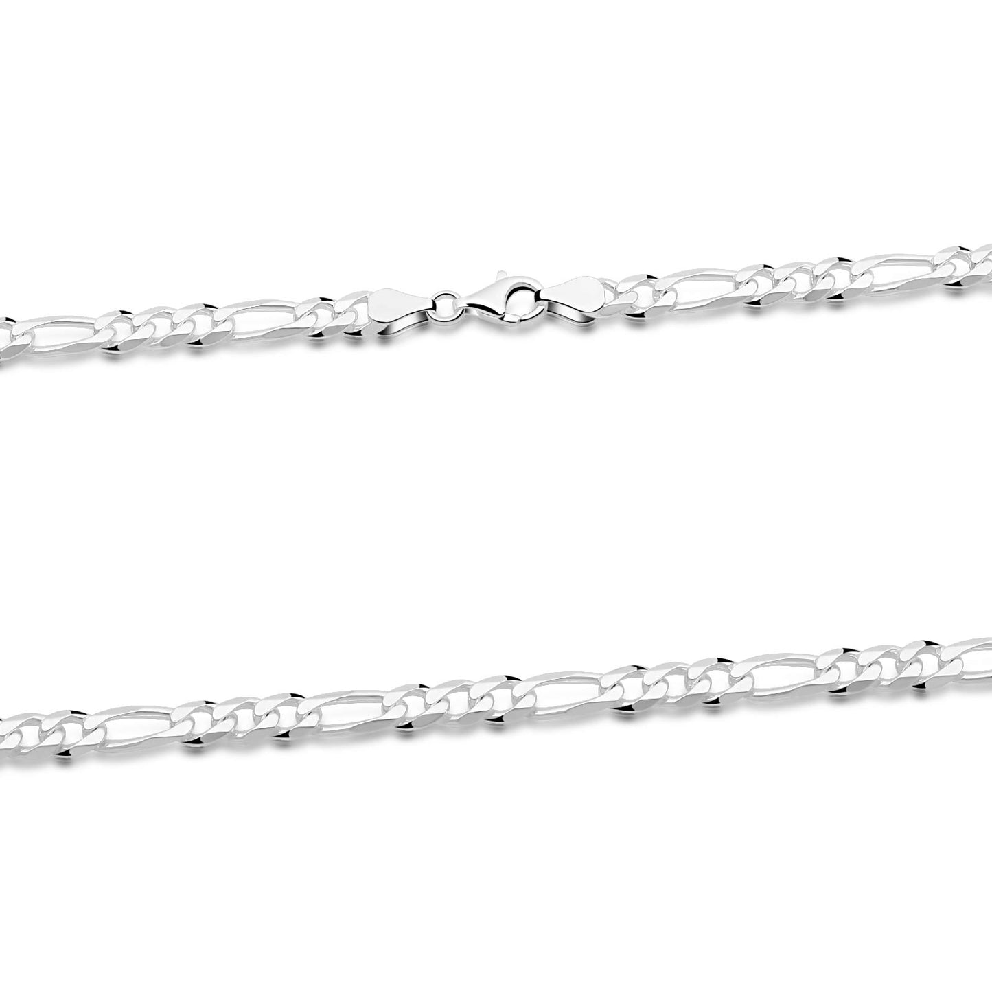 Figarokette 6 mm 925er Sterling Silber Massiv