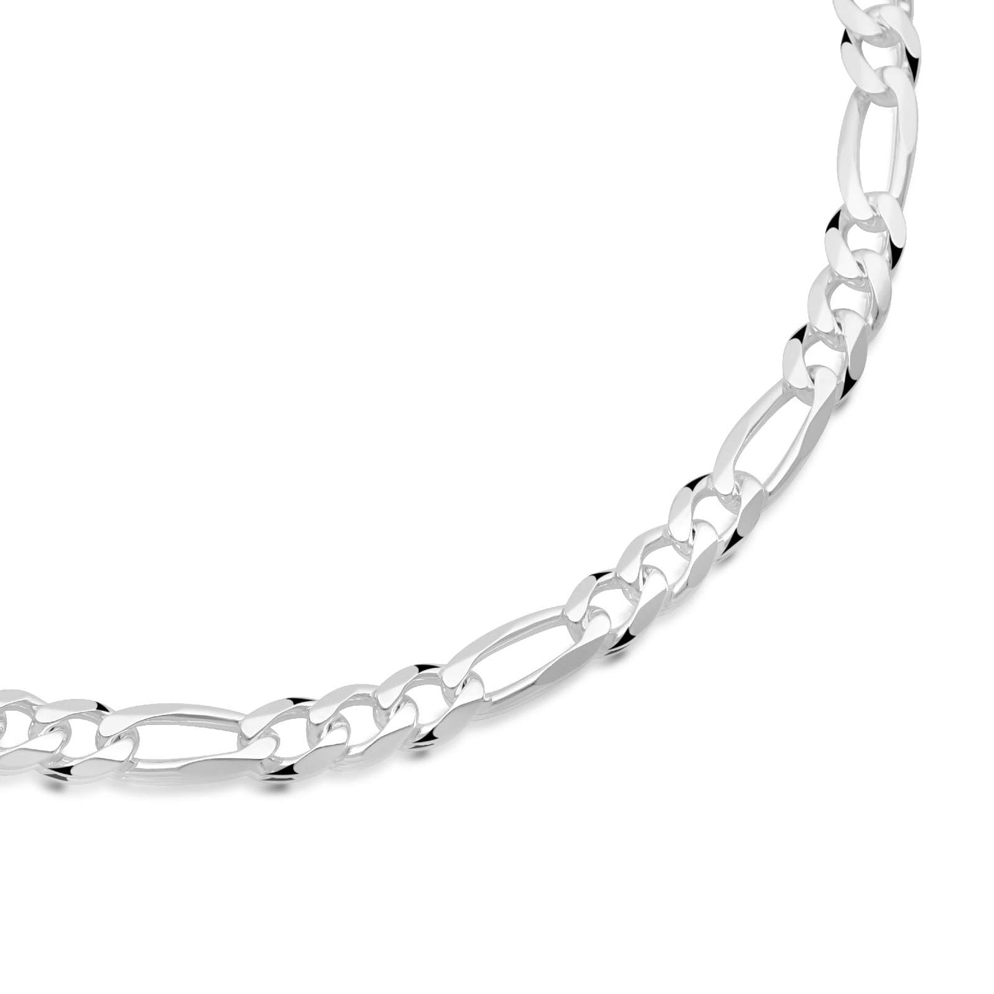Figarokette 6 mm 925er Sterling Silber Massiv
