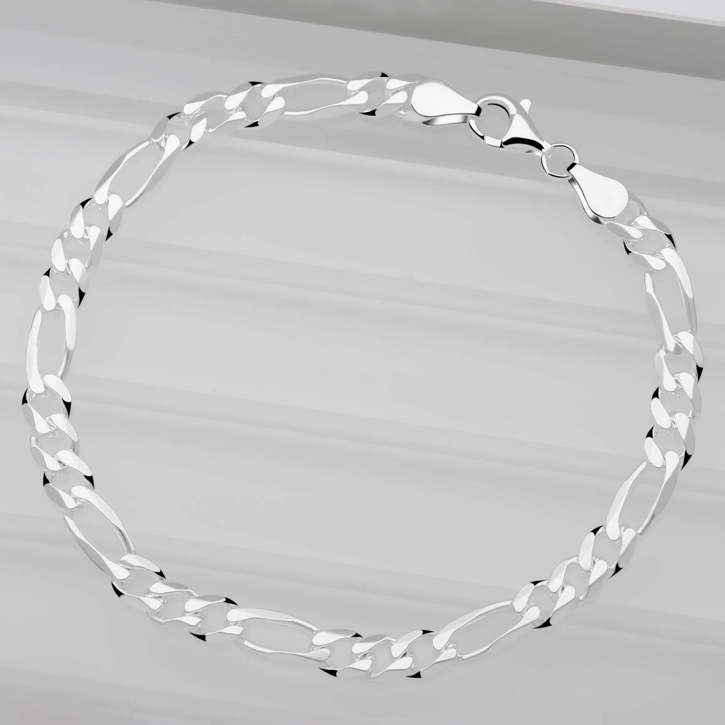 Figarokette 6 mm 925er Sterling Silber Massiv