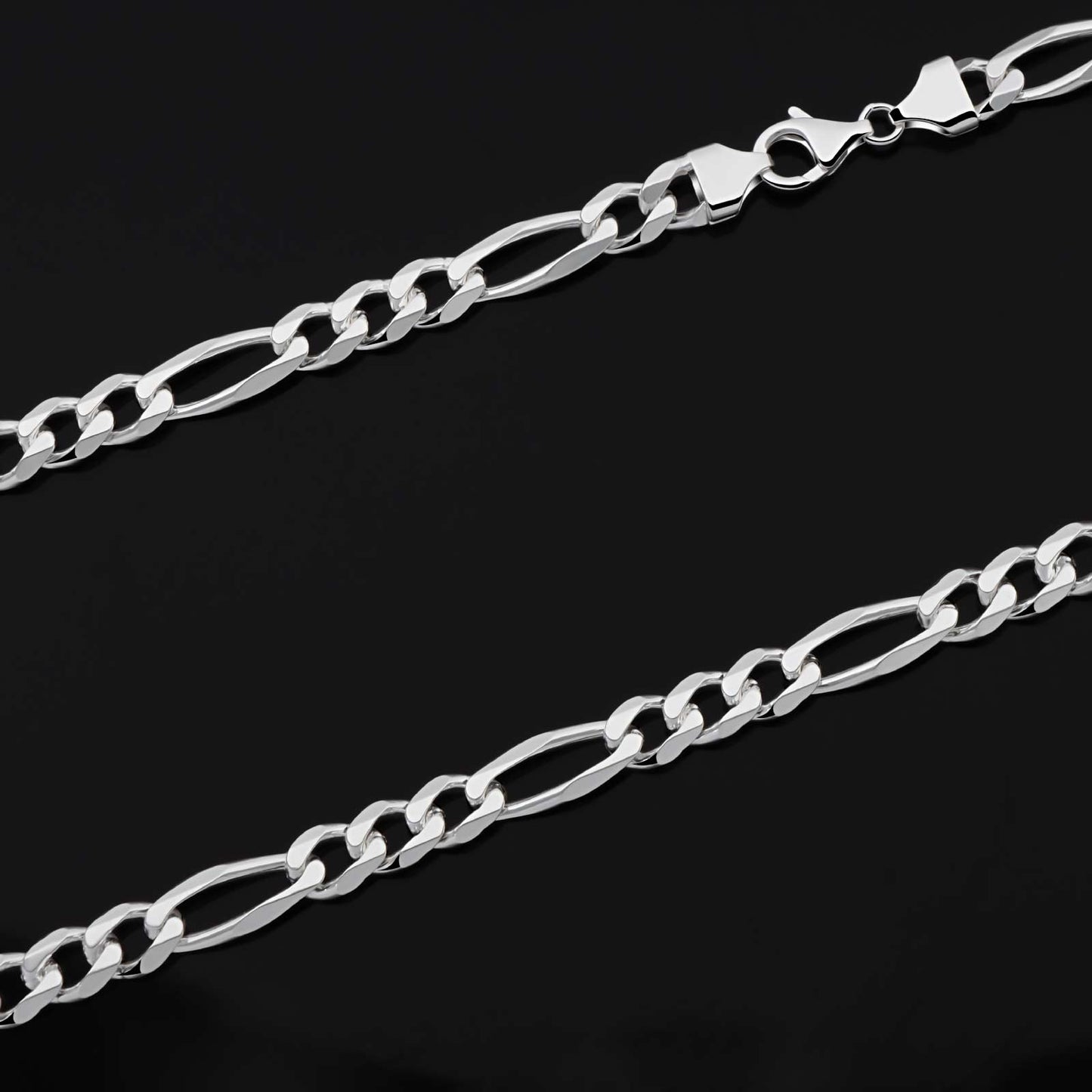 Figaroarmband 7 mm 925er Sterling Silber Massiv