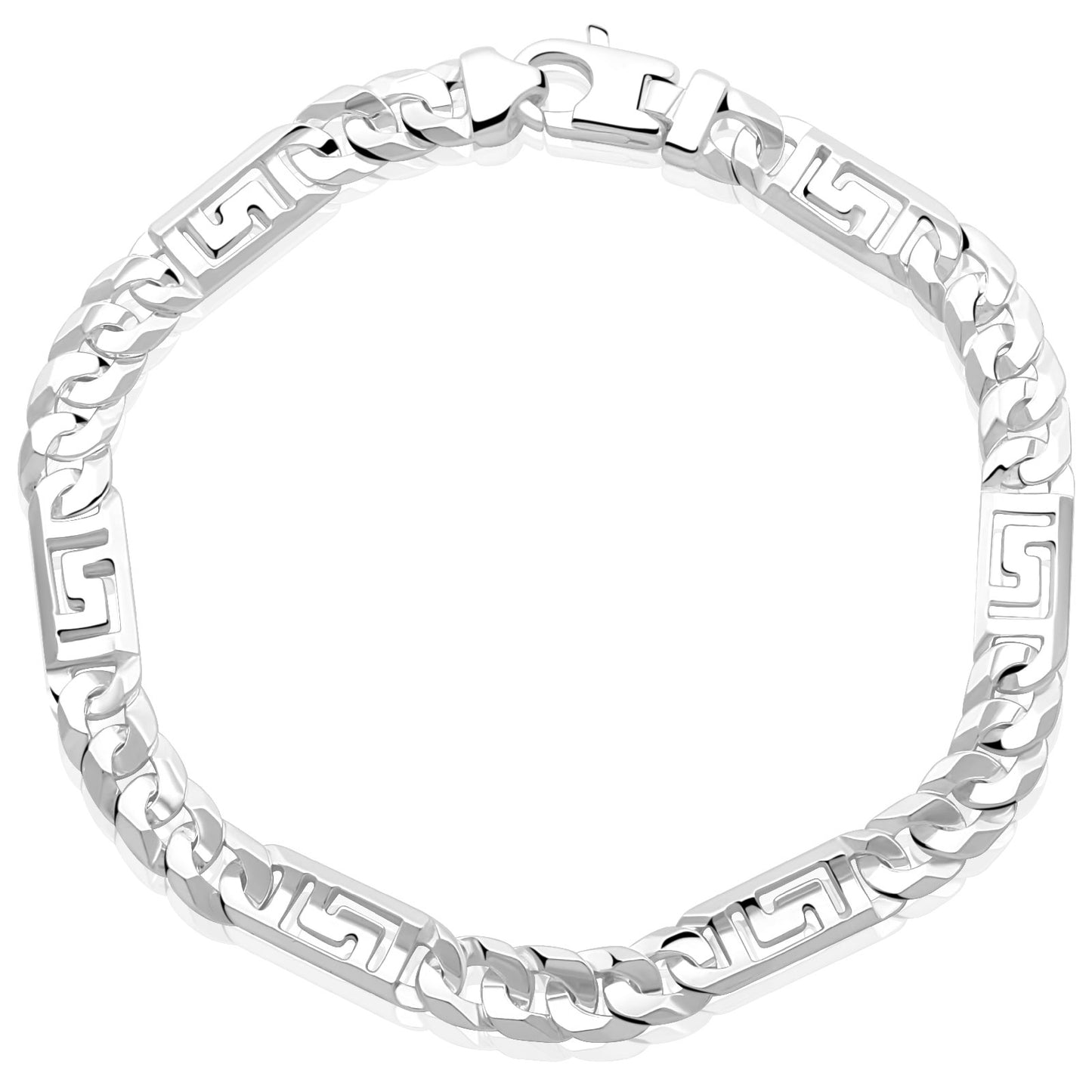Griechisches Panzerarmband 6 mm 925er Sterling Silber Massiv
