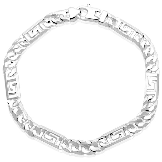 Griechisches Panzerarmband 6 mm 925er Sterling Silber Massiv