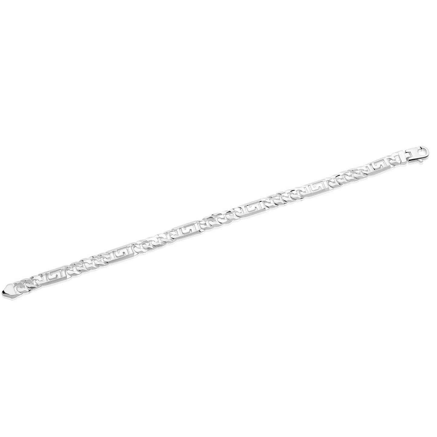 Griechisches Panzerarmband 6 mm 925er Sterling Silber Massiv