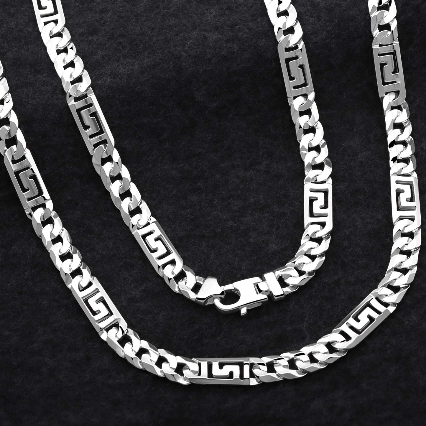 Griechische Panzerkette 6 mm 925er Sterling Silber Massiv