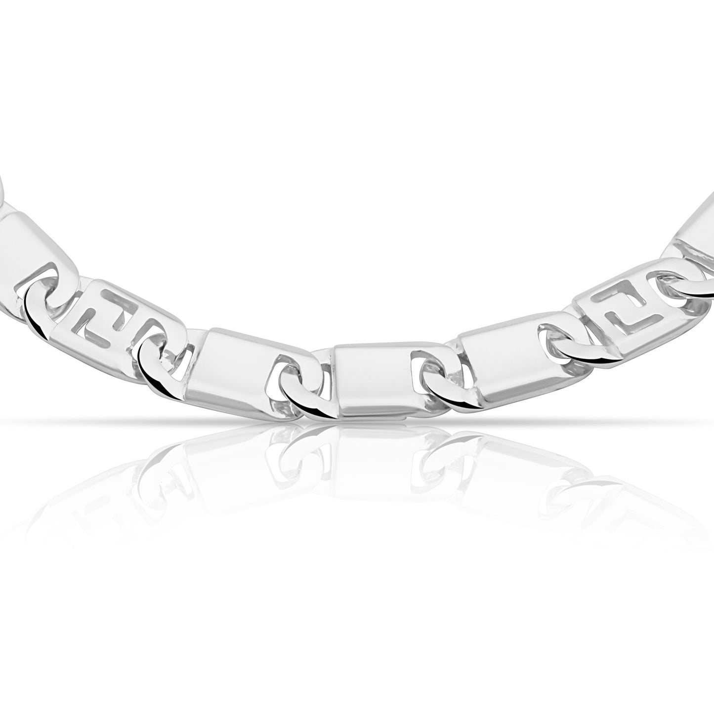 Griechisches Armband 7 mm 925er Sterling Silber Massiv