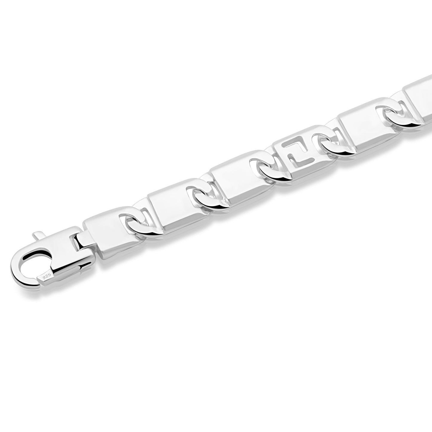 Griechisches Armband 7 mm 925er Sterling Silber Massiv