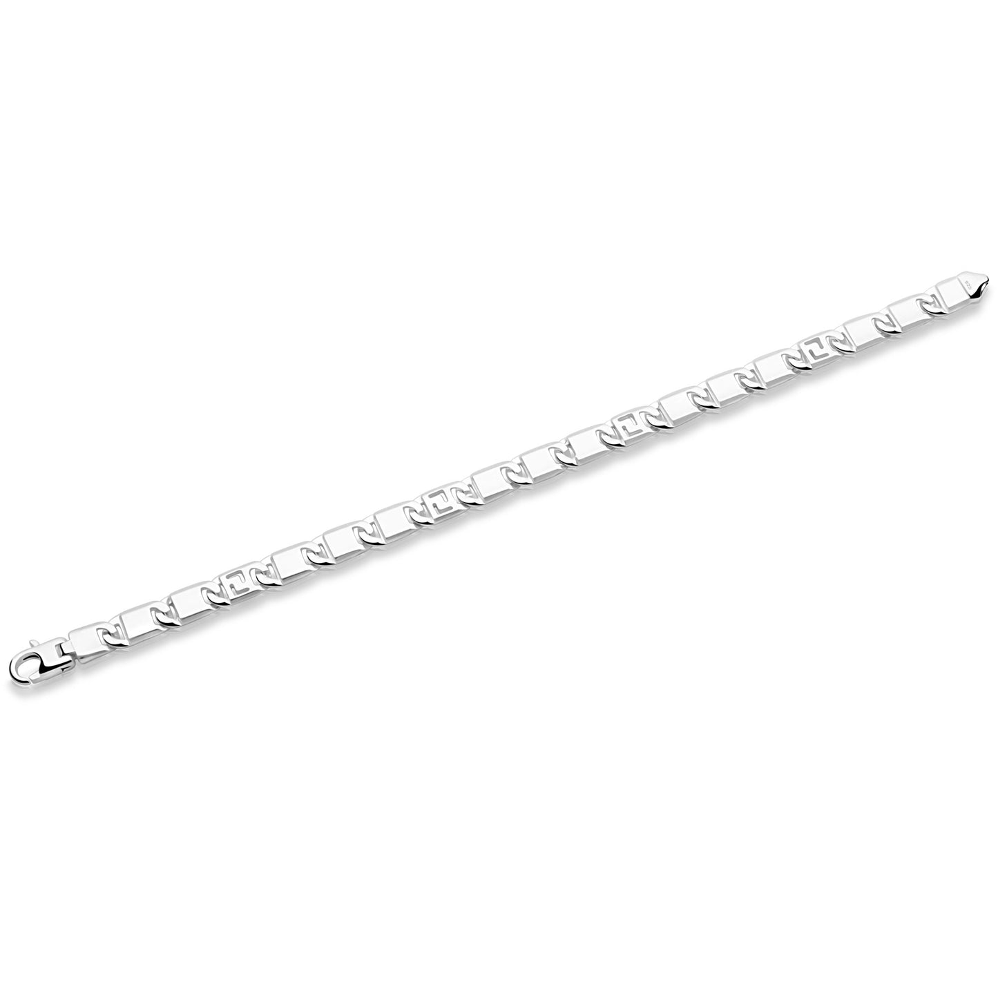 Griechisches Armband 7 mm 925er Sterling Silber Massiv