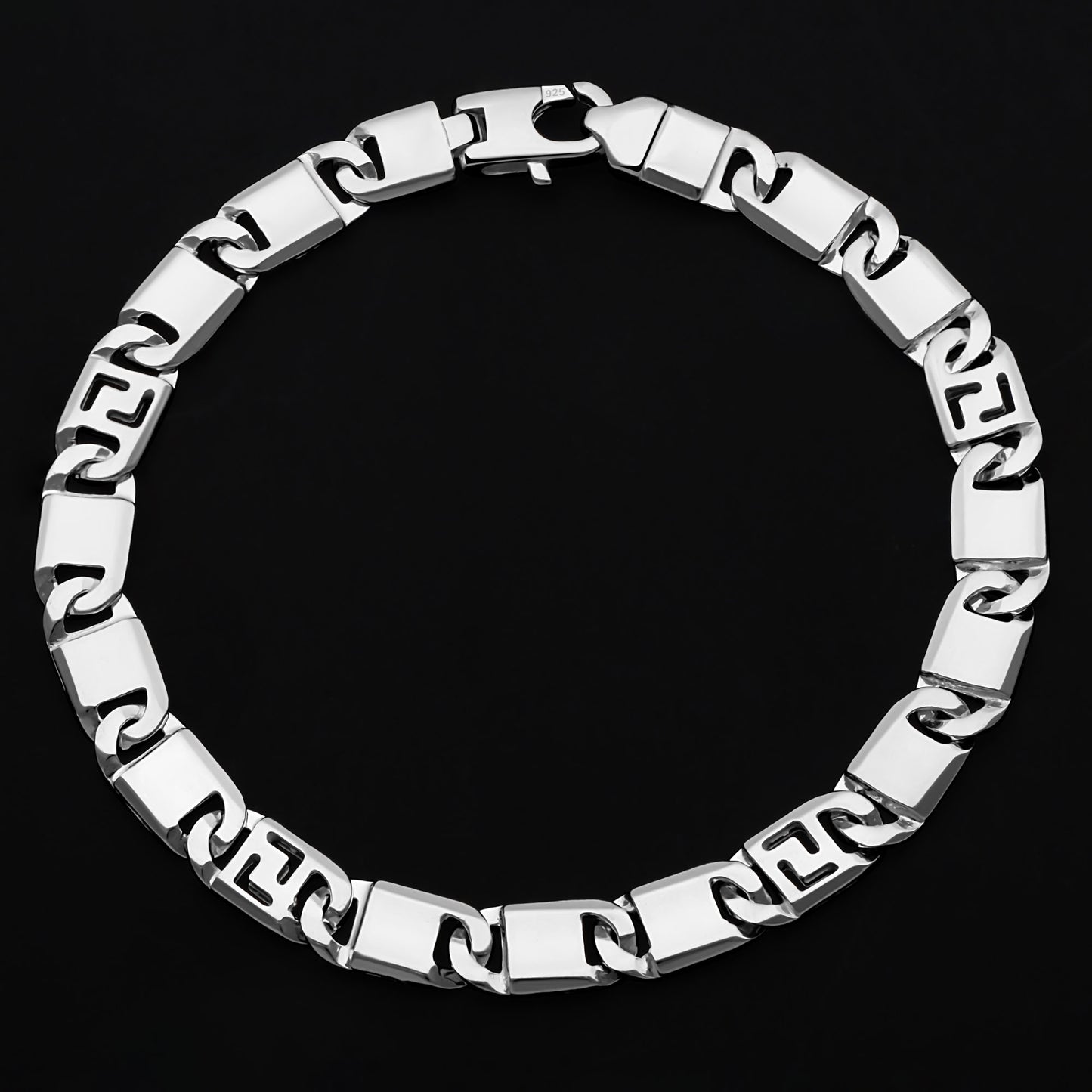 Griechisches Armband 7 mm 925er Sterling Silber Massiv