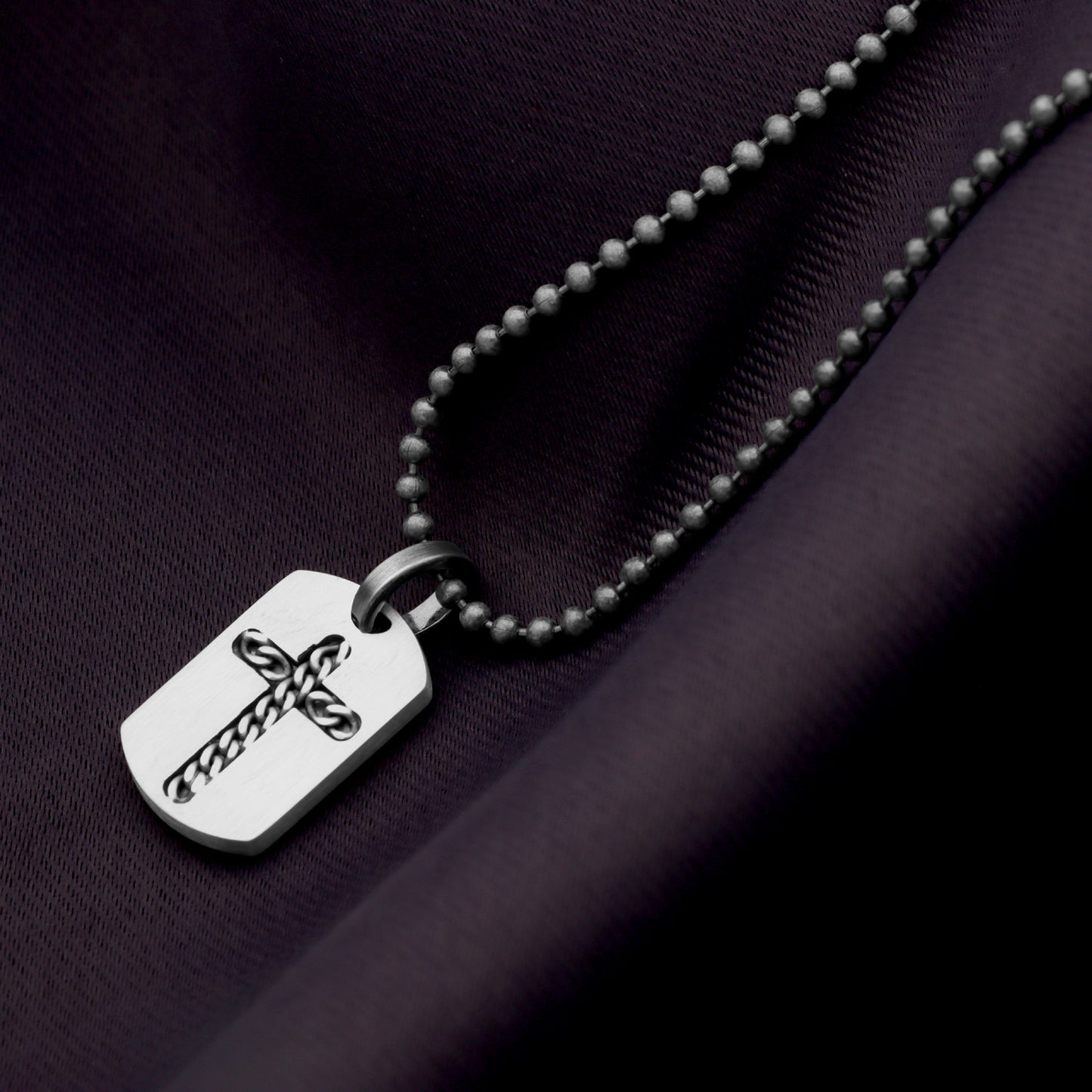 Kreuz Anhänger mit Kugelkette 2 mm 925er Sterling Silber Massiv