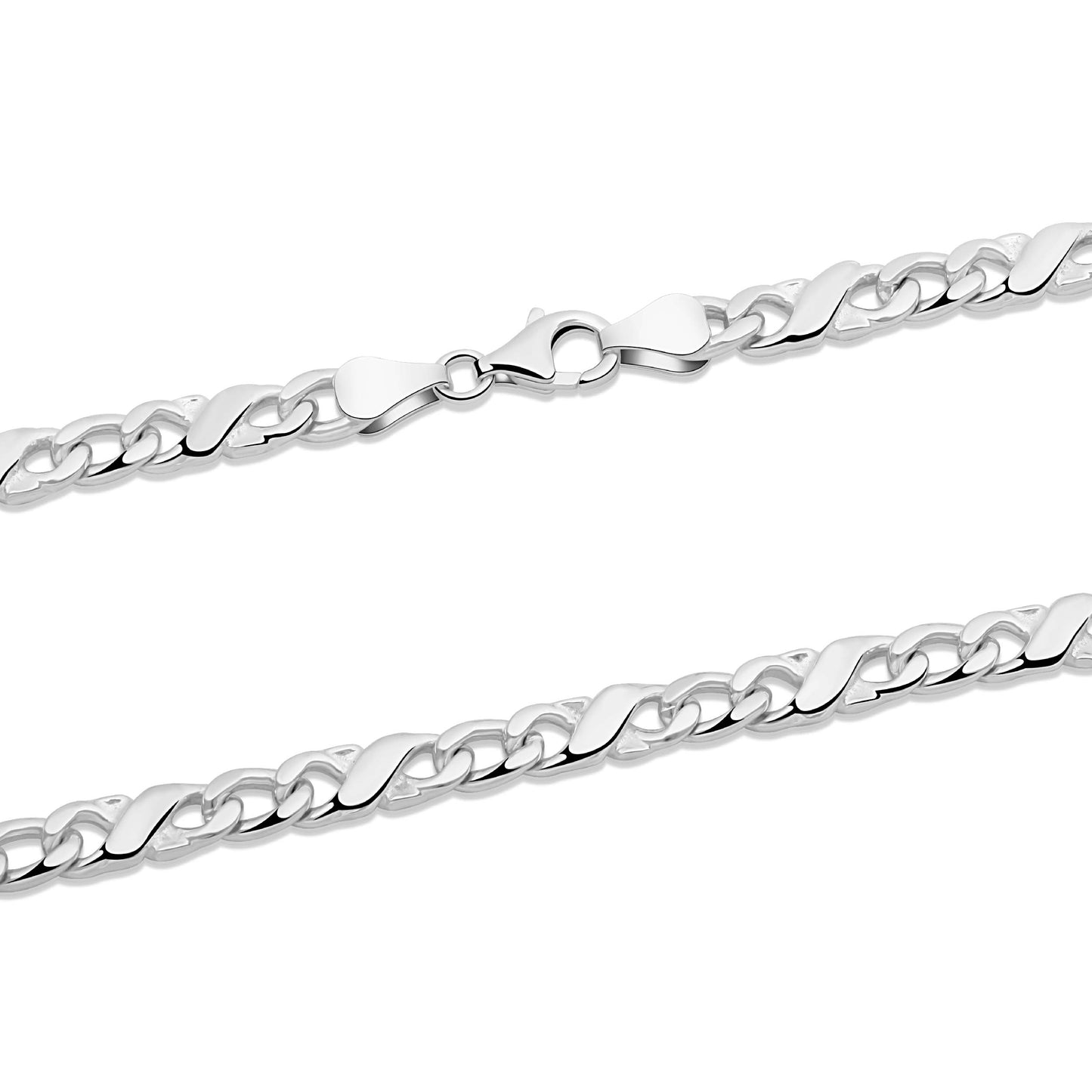 Panzer Mondiale Kette 5,5 mm 925er Sterling Silber Massiv