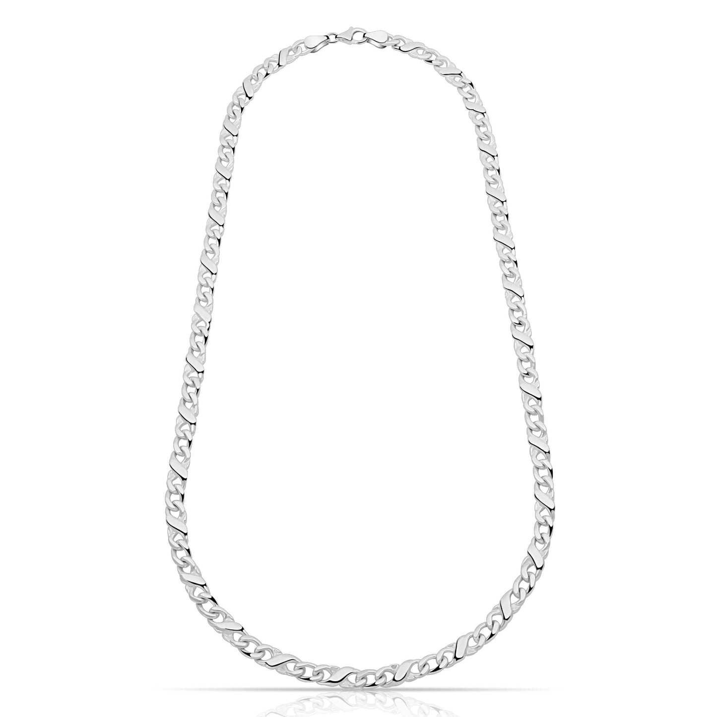 Panzer Mondiale Kette 5,5 mm 925er Sterling Silber Massiv