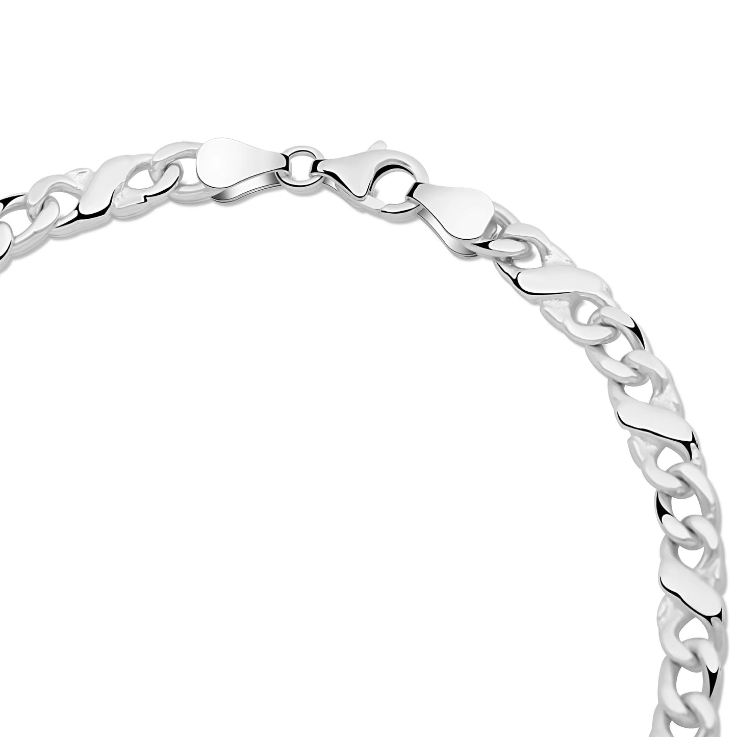Panzer Mondiale Kette 5,5 mm 925er Sterling Silber Massiv