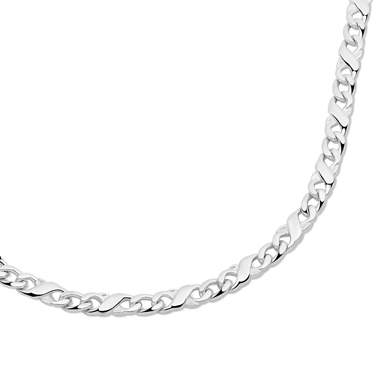 Panzer Mondiale Kette 5,5 mm 925er Sterling Silber Massiv