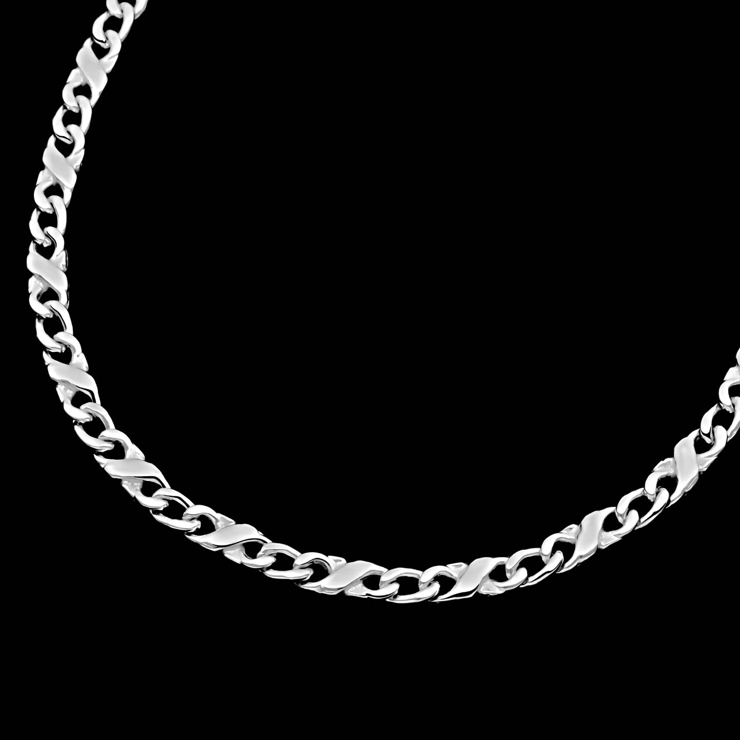 Panzer Mondiale Kette 5,5 mm 925er Sterling Silber Massiv