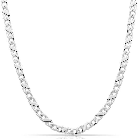 Panzer Mondiale Kette 5,5 mm 925er Sterling Silber Massiv
