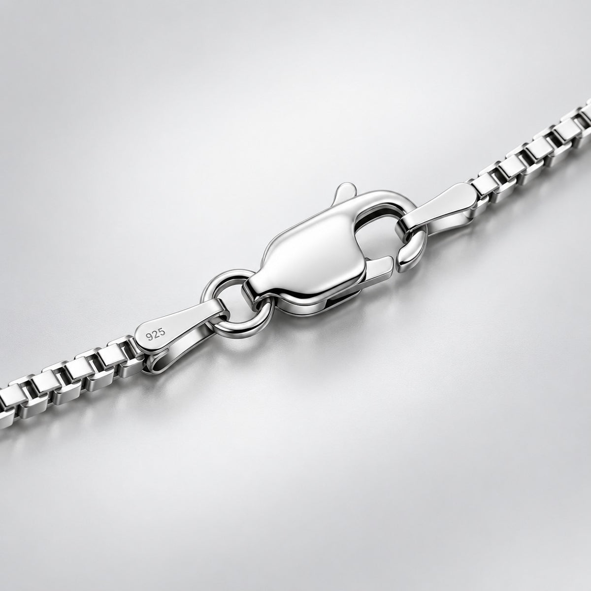 Venezianerkette 1,5 mm Rhodiniert 925er Sterling Silber Massiv