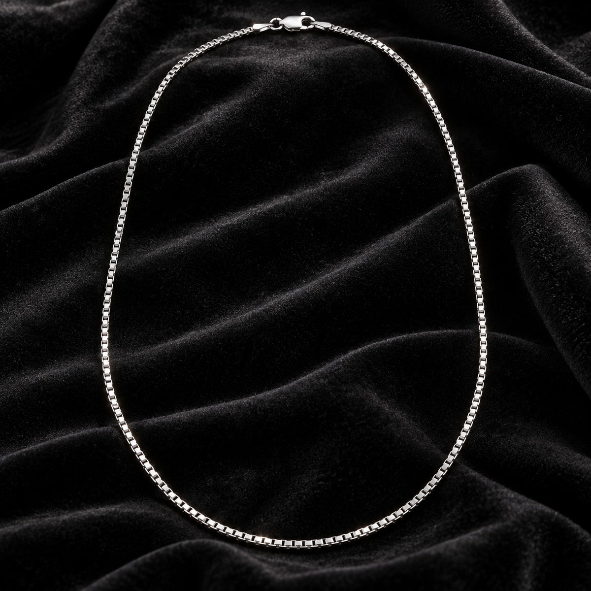 Venezianerkette 1,5 mm Rhodiniert 925er Sterling Silber Massiv