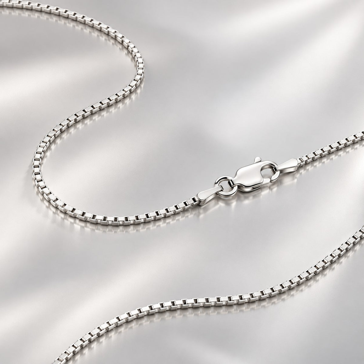 Venezianerkette 1,5 mm Rhodiniert 925er Sterling Silber Massiv