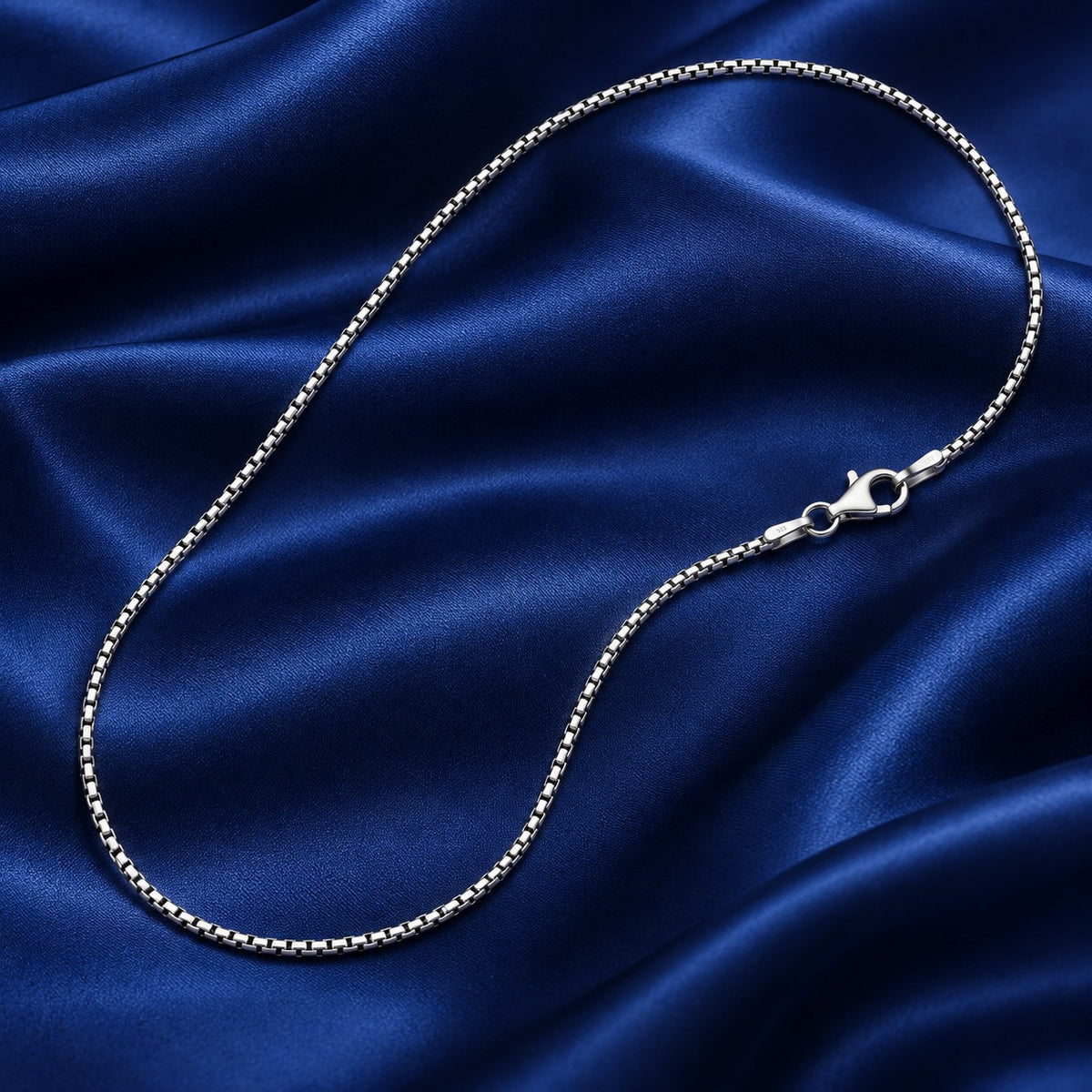 Venezianerkette Rund 1,5 mm Rhodiniert 925er Sterling Silber Diamantiert Italy