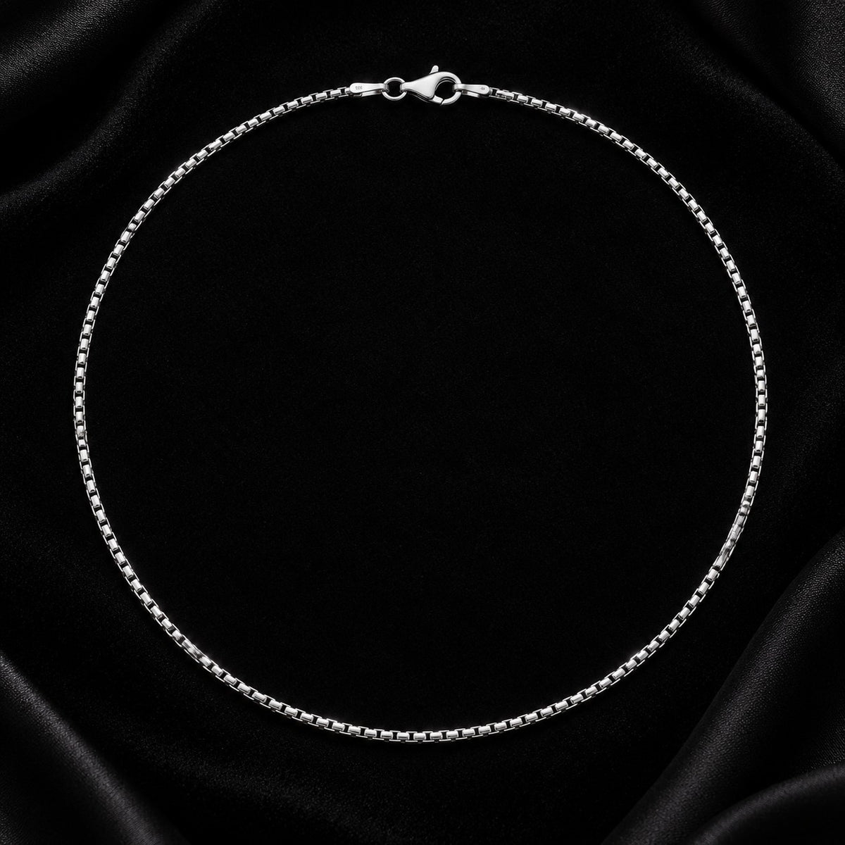 Venezianerkette Rund 1,5 mm Rhodiniert 925er Sterling Silber Diamantiert Italy