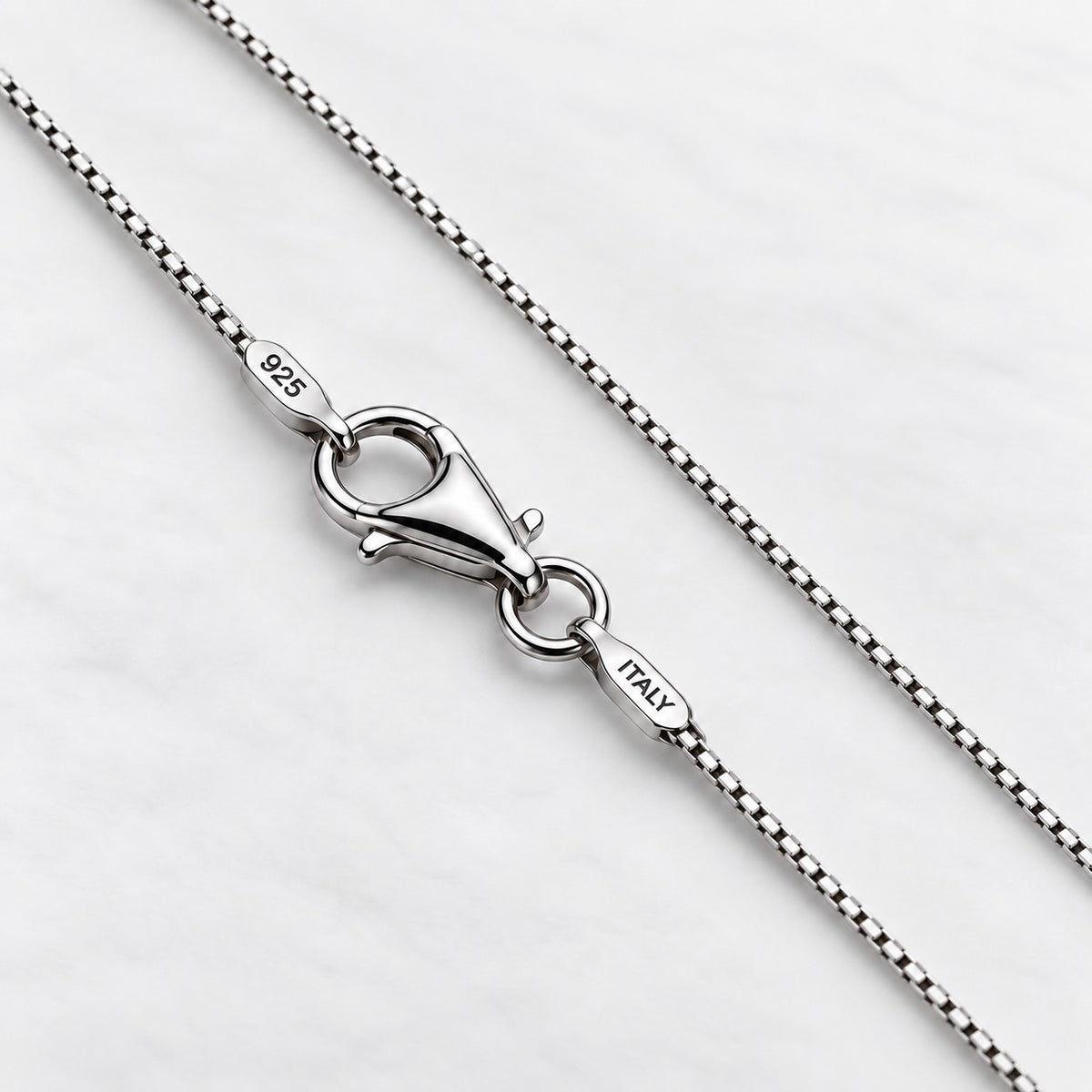 Venezianerkette Rund 1,5 mm Rhodiniert 925er Sterling Silber Diamantiert Italy