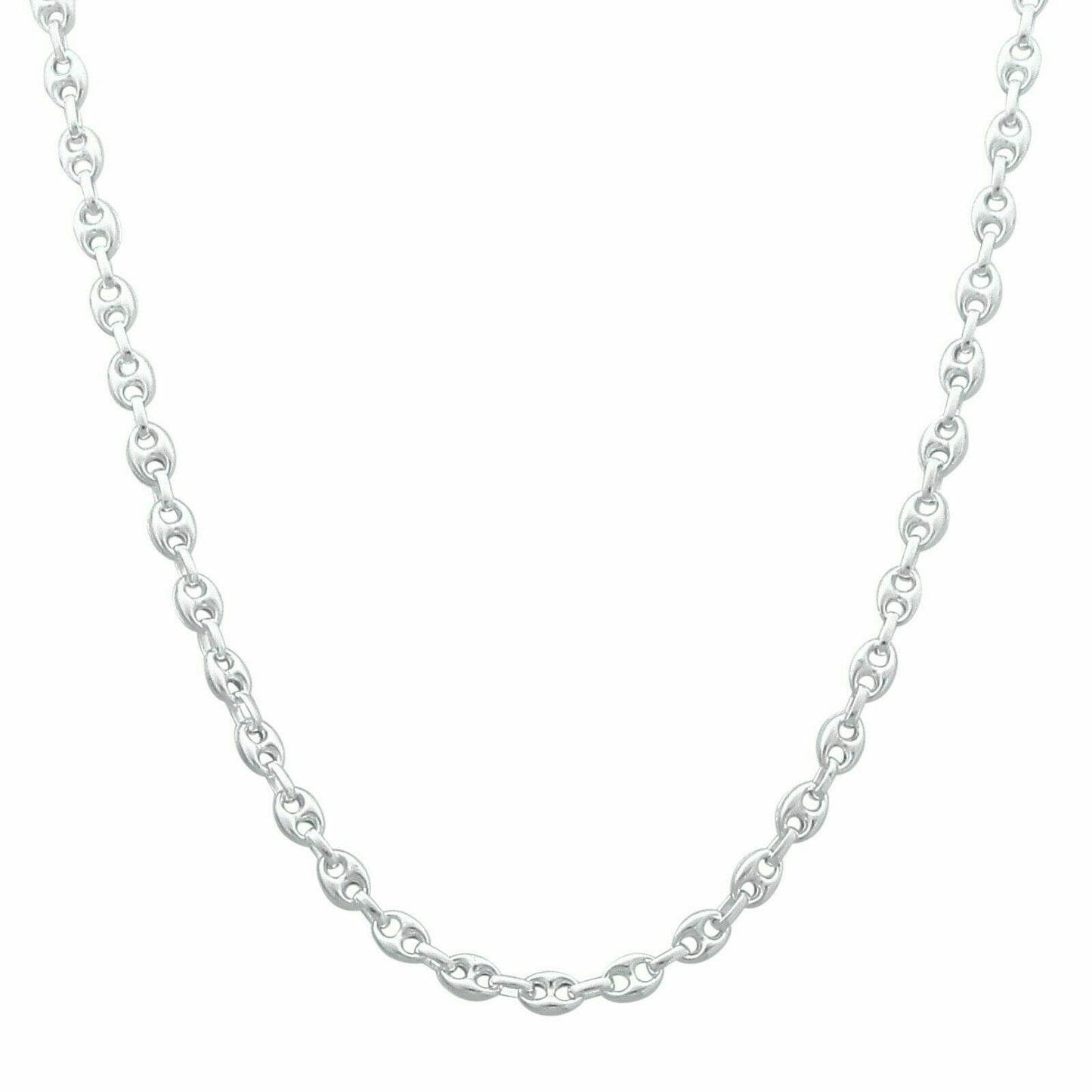 Kaffeebohnenkette 6 mm 925er Sterling Silber Halb Massiv