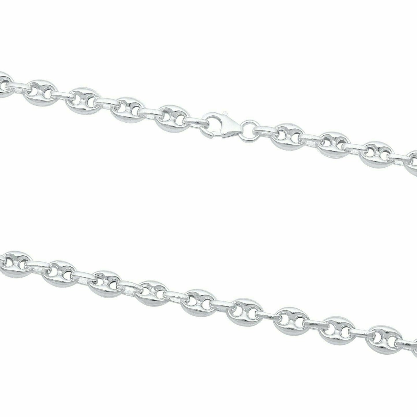 Kaffeebohnenkette 6 mm 925er Sterling Silber Halb Massiv