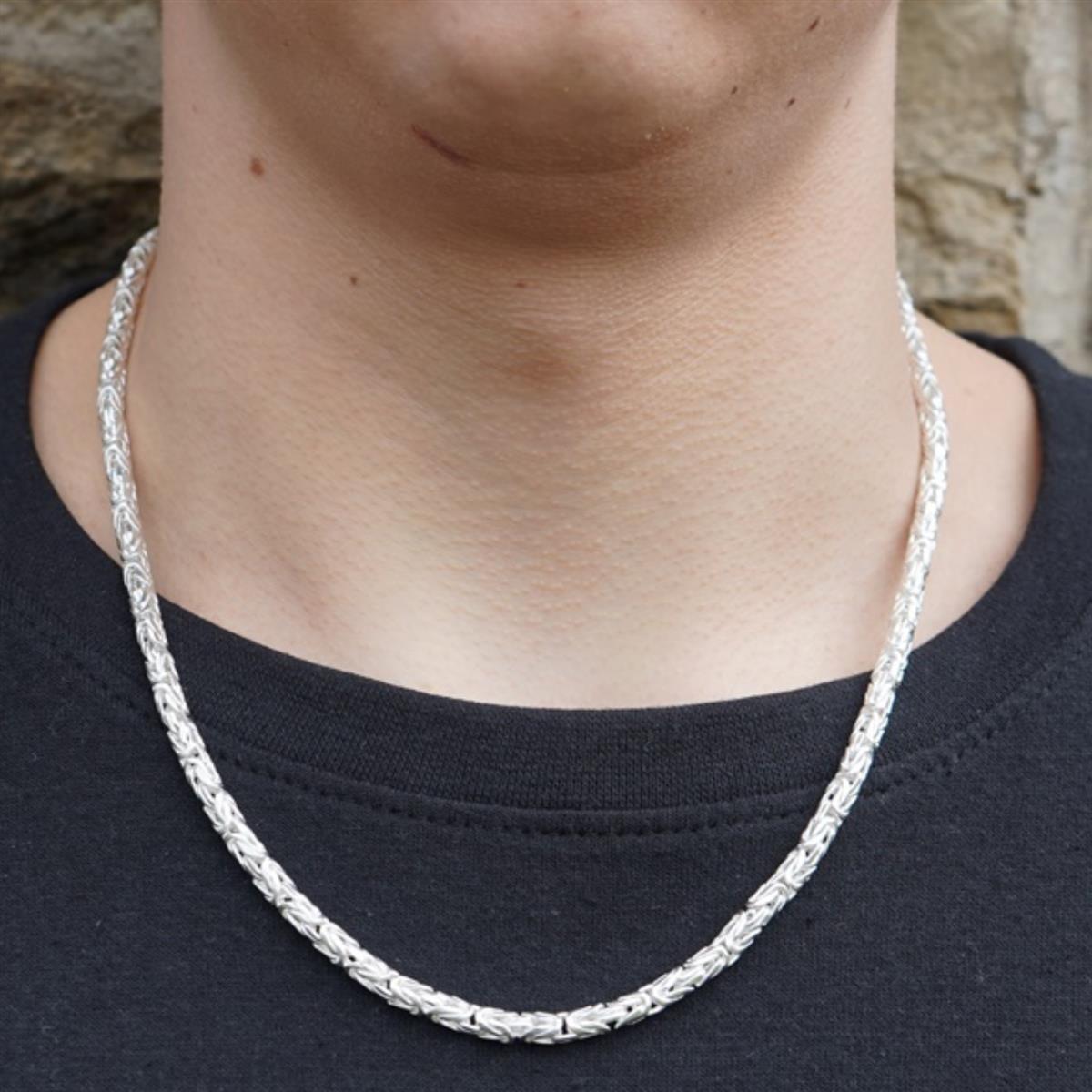 Königskette Rund 4 mm 925er Sterling Silber Massiv