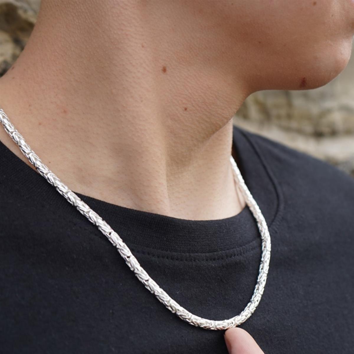 Königskette Rund 4 mm 925er Sterling Silber Massiv