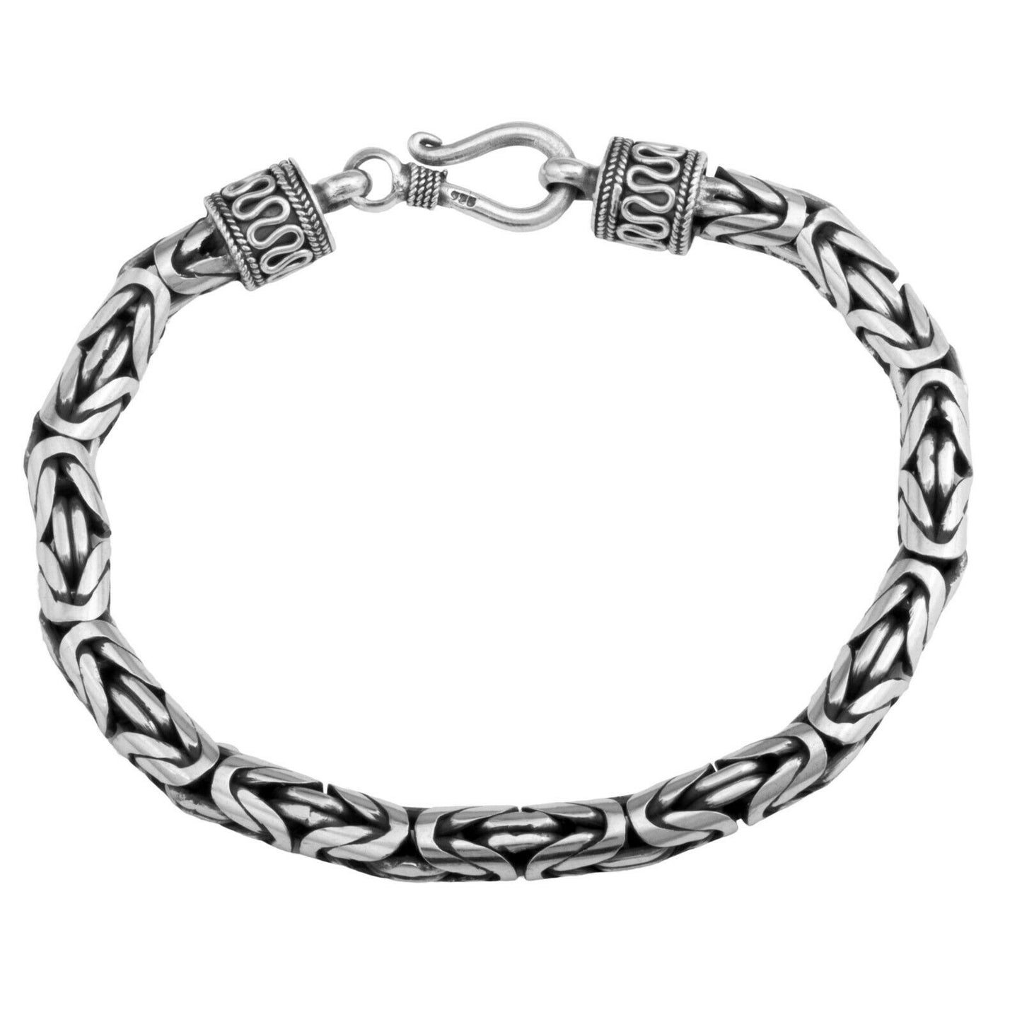 Königsarmband Rund Oxidiert 5,5 mm 925er Sterling Silber Massiv