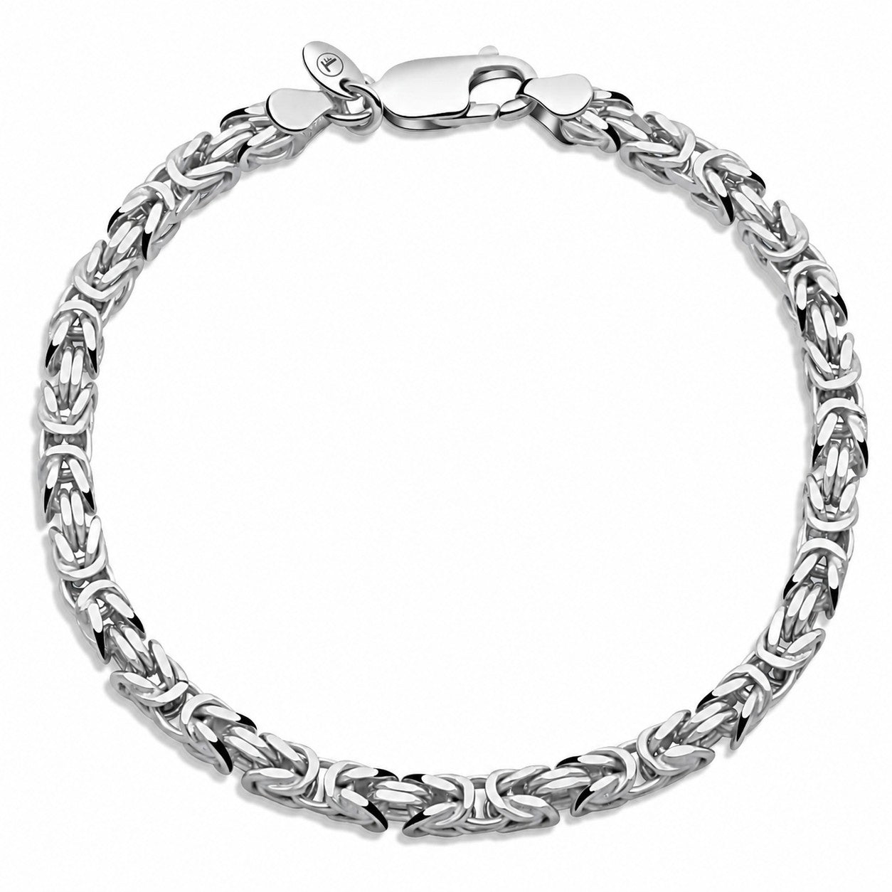Königsarmband Rhodiniert 3,8 mm Massiv
