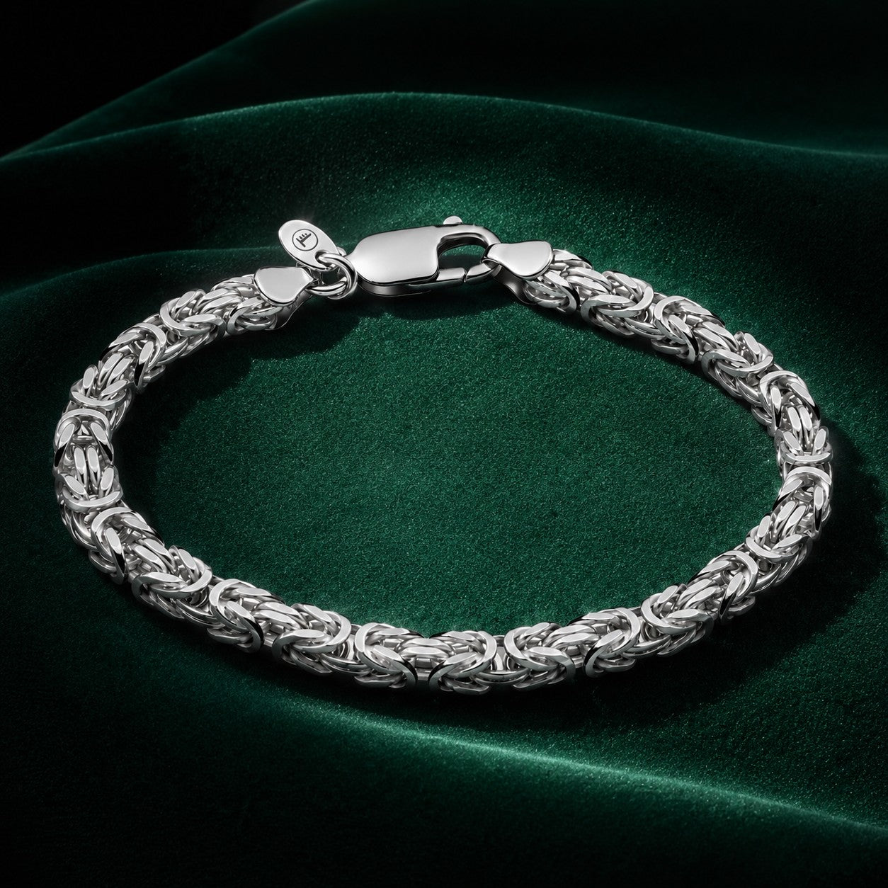 Königsarmband Rhodiniert 3,8 mm Massiv