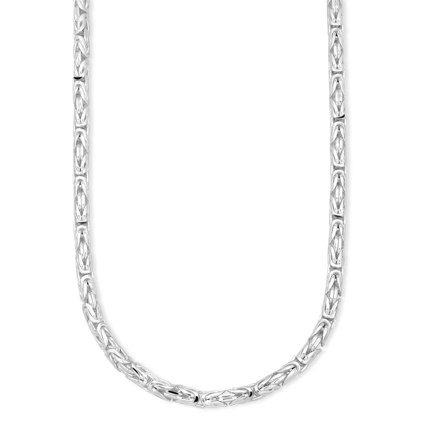 Königskette Rund 4 mm 925er Sterling Silber Massiv