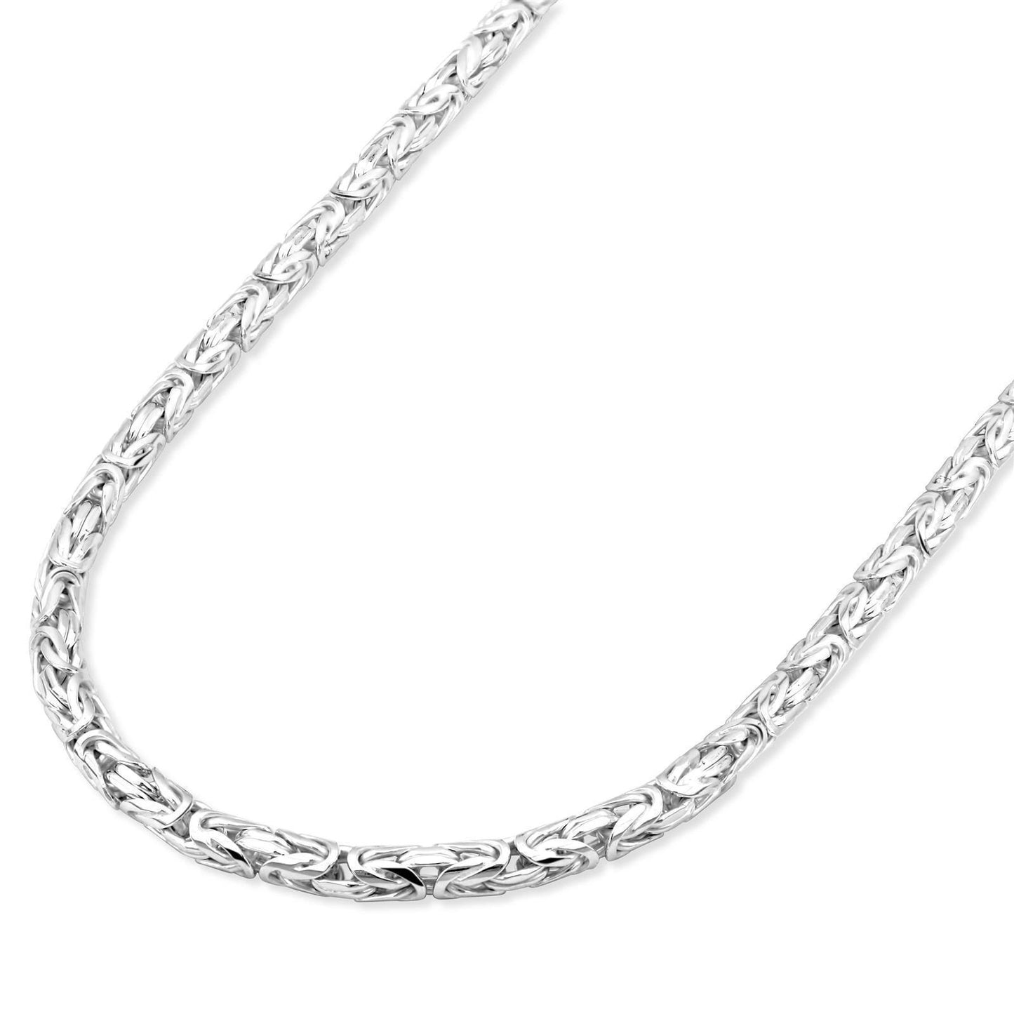 Königskette Rund 4 mm 925er Sterling Silber Massiv