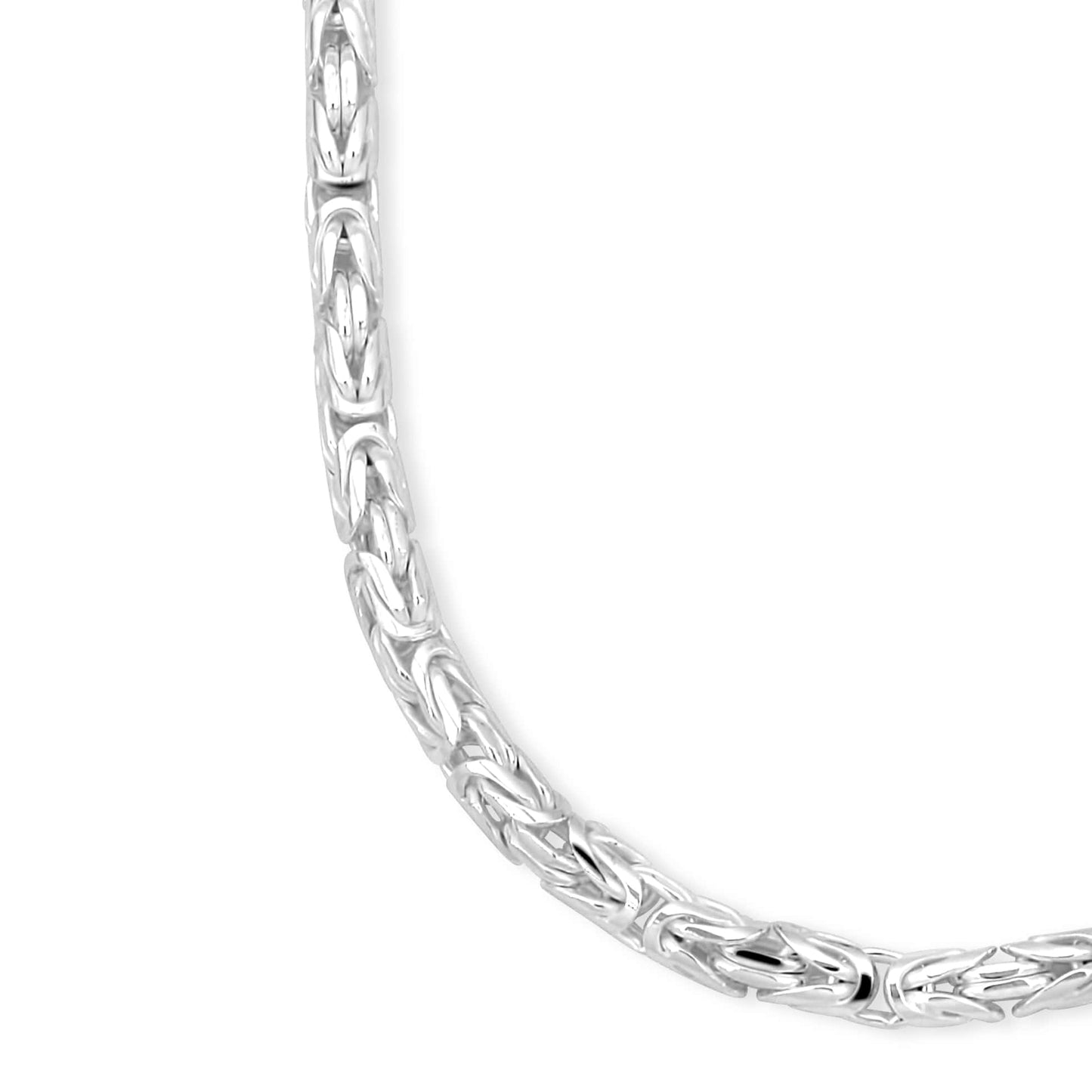 Königskette Rund 4 mm 925er Sterling Silber Massiv