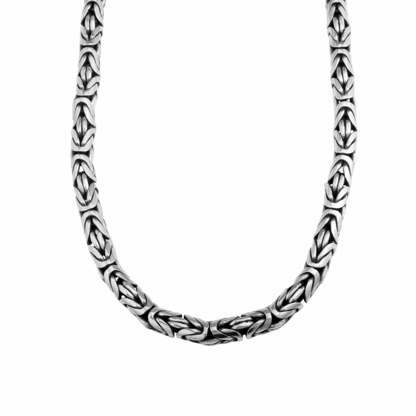 Königskette Rund Oxidiert 8mm 925er Silber