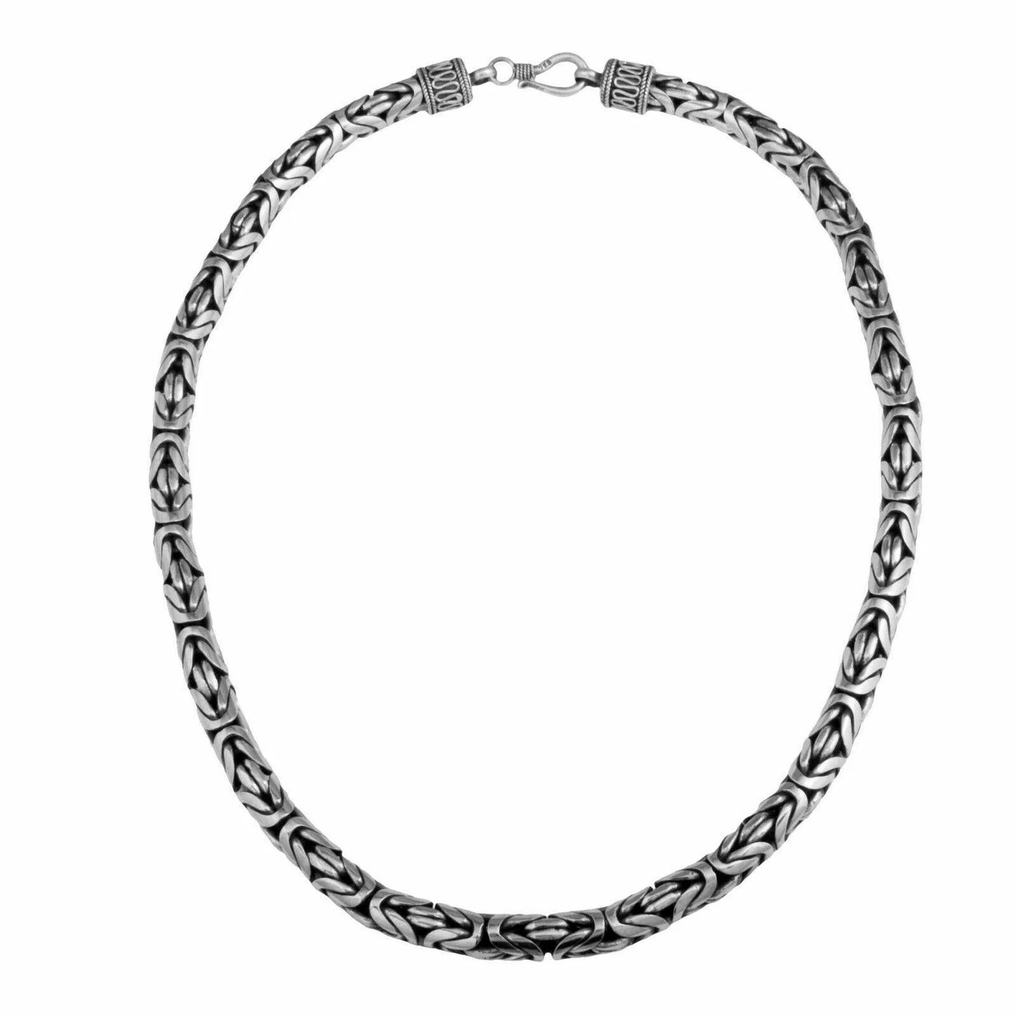 Königskette Rund Oxidiert 8mm 925er Silber