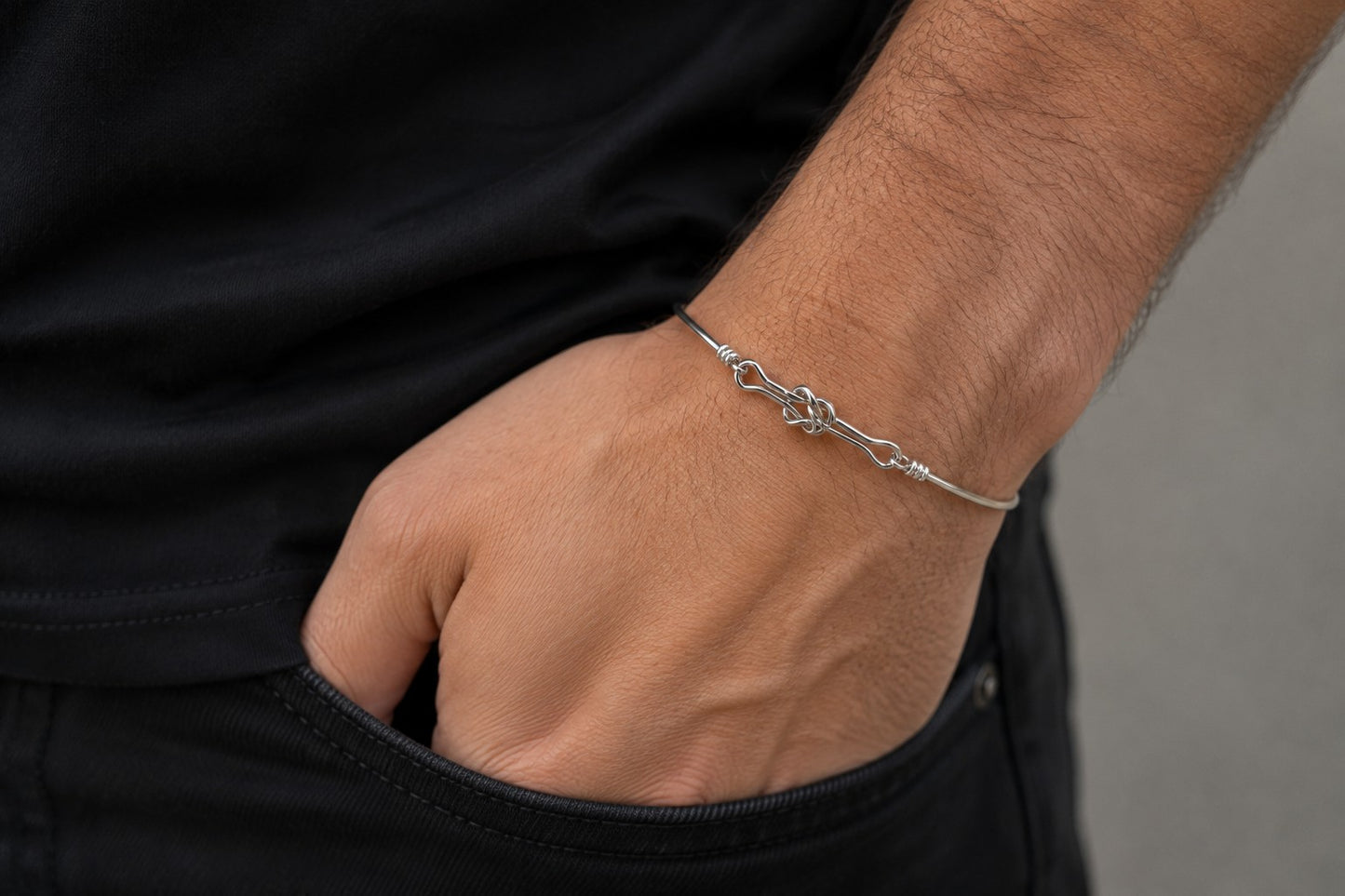 Knoten Armband 925er Sterling Silber Massiv Verstellbar