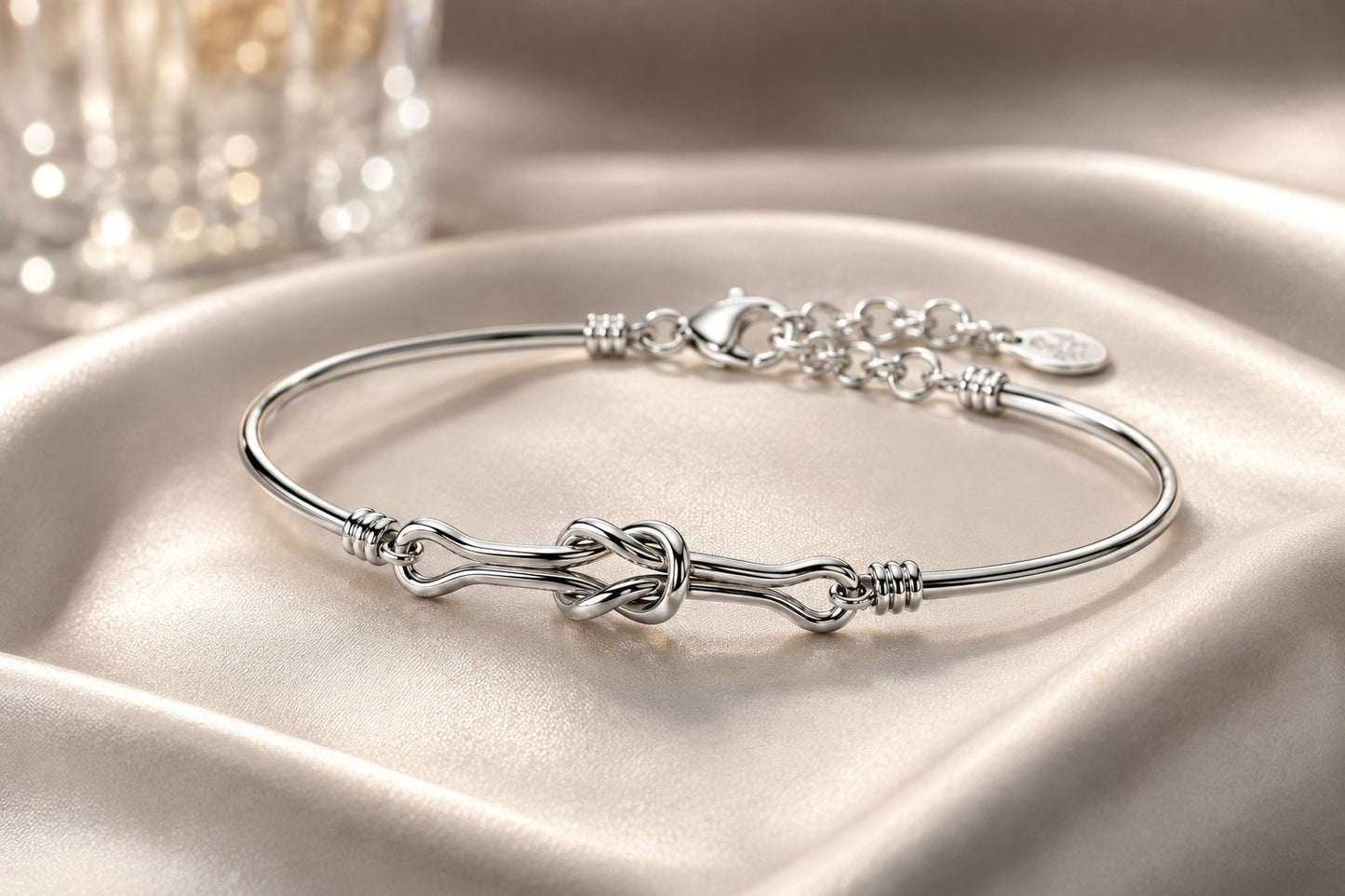 Knoten Armband 925er Sterling Silber Massiv Verstellbar
