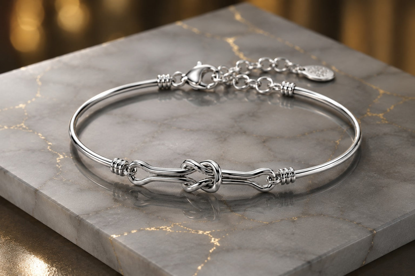 Knoten Armband 925er Sterling Silber Massiv Verstellbar
