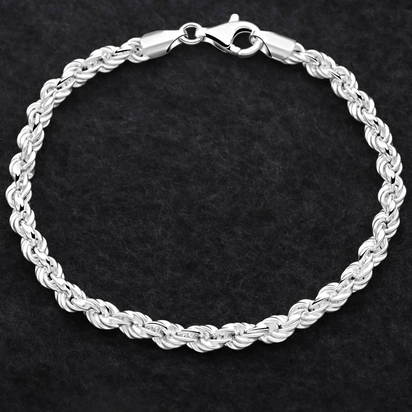 Kordelarmband 5 mm 925er Sterling Silber Massiv