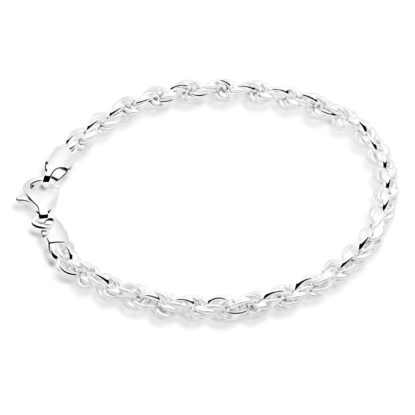 Kordelarmband 5 mm 925er Sterling Silber Massiv