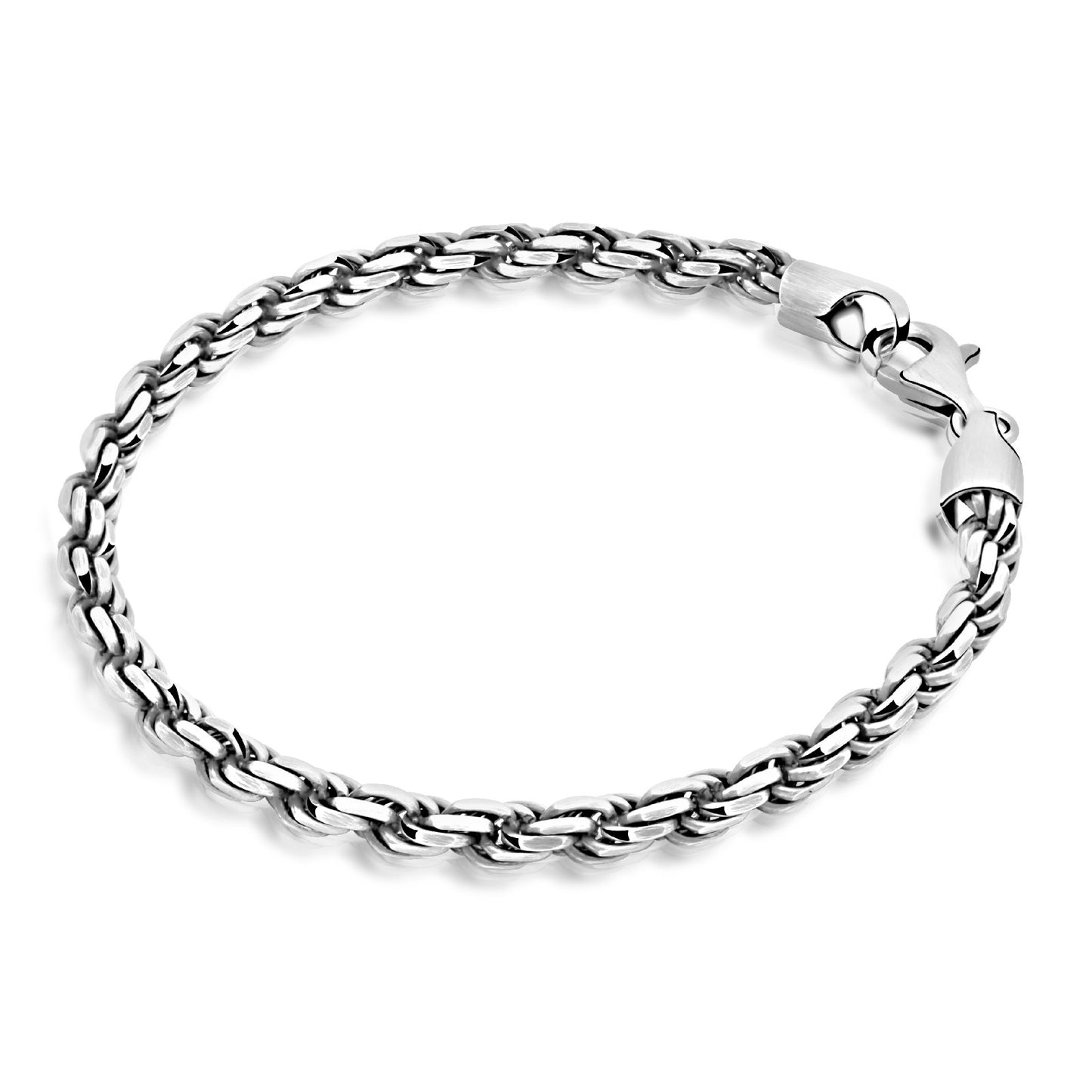 Kordelarmband 4 mm 925er Sterling Silber Massiv