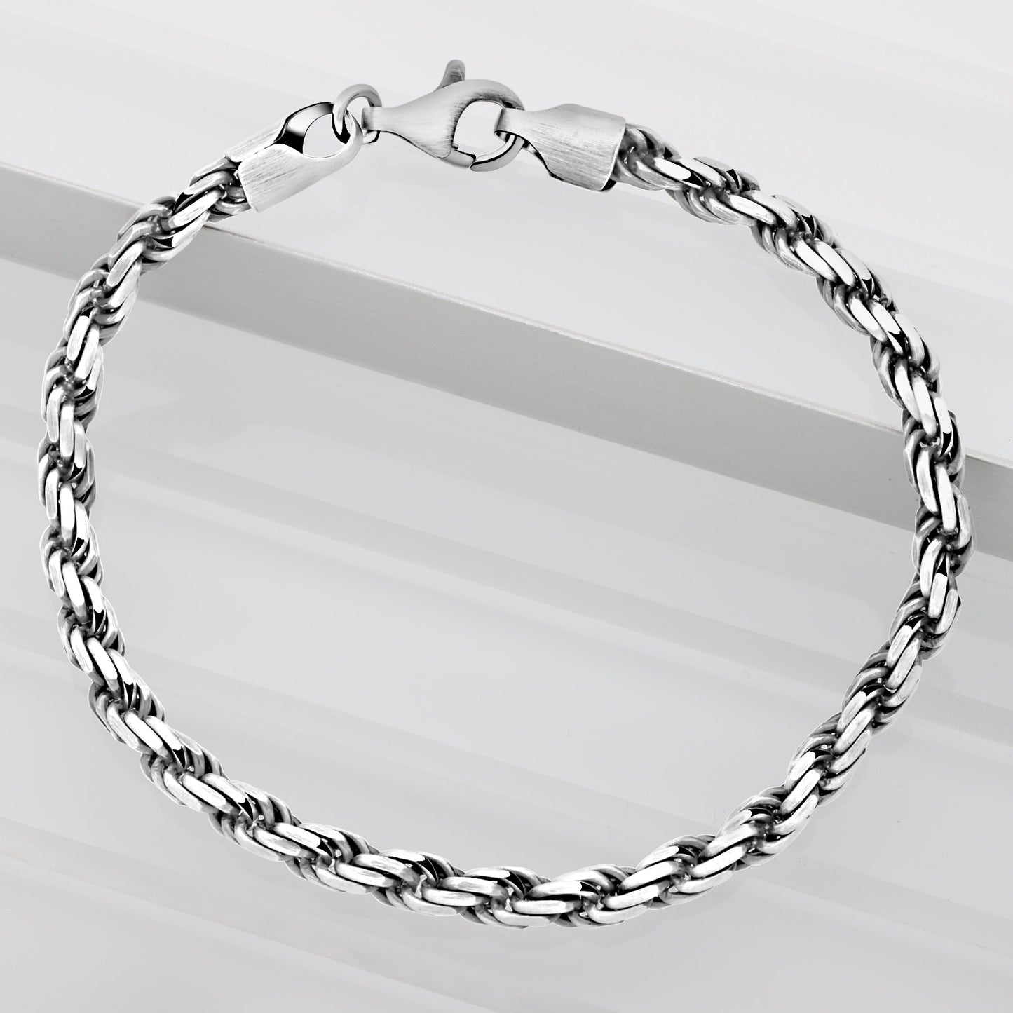 Kordelarmband 4 mm 925er Sterling Silber Massiv
