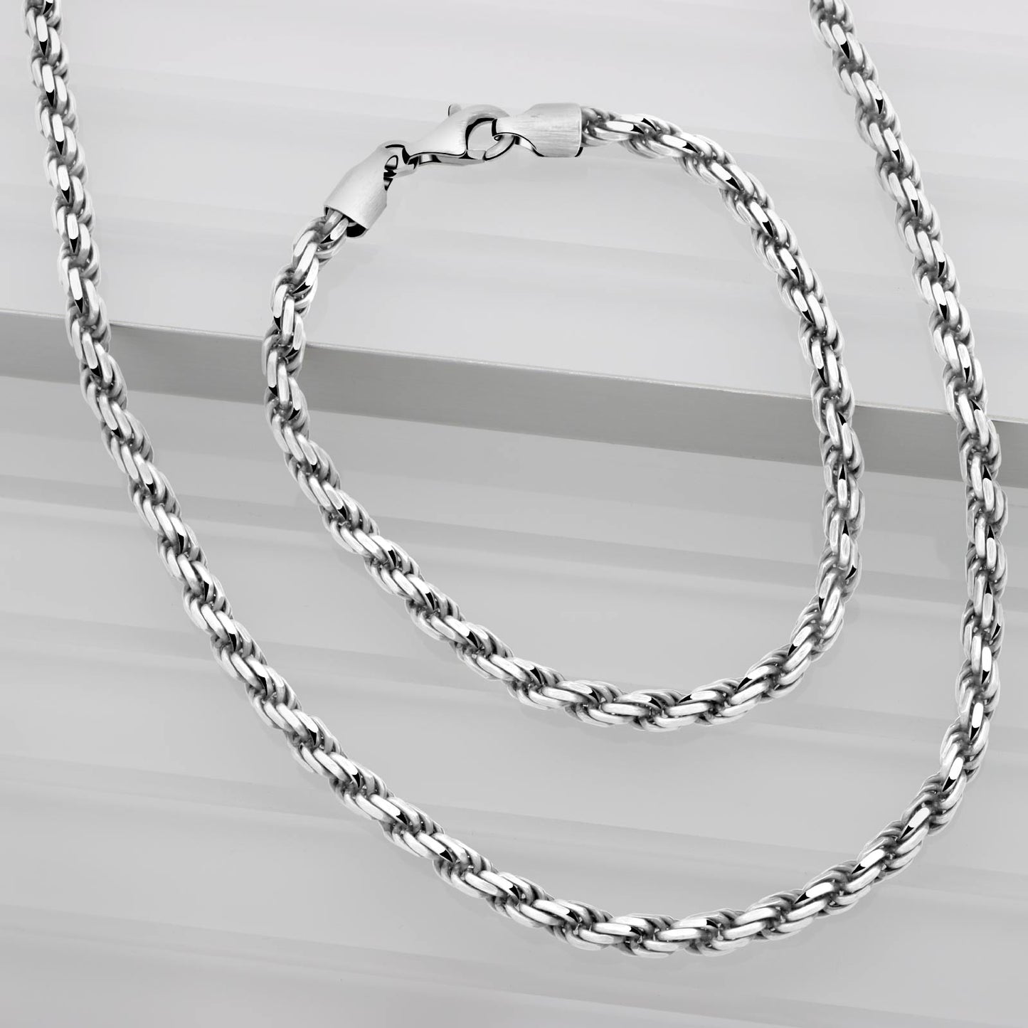 Kordelarmband 4 mm 925er Sterling Silber Massiv