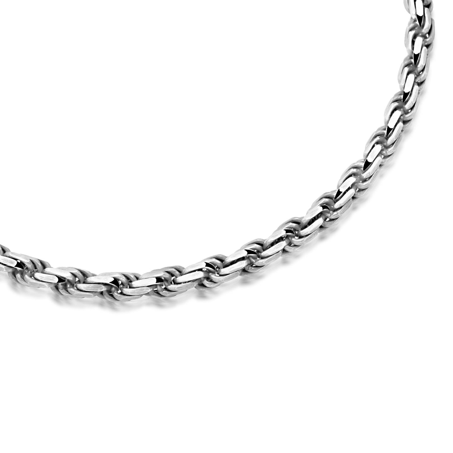 Kordelkette 4 mm 925er Sterling Silber Massiv