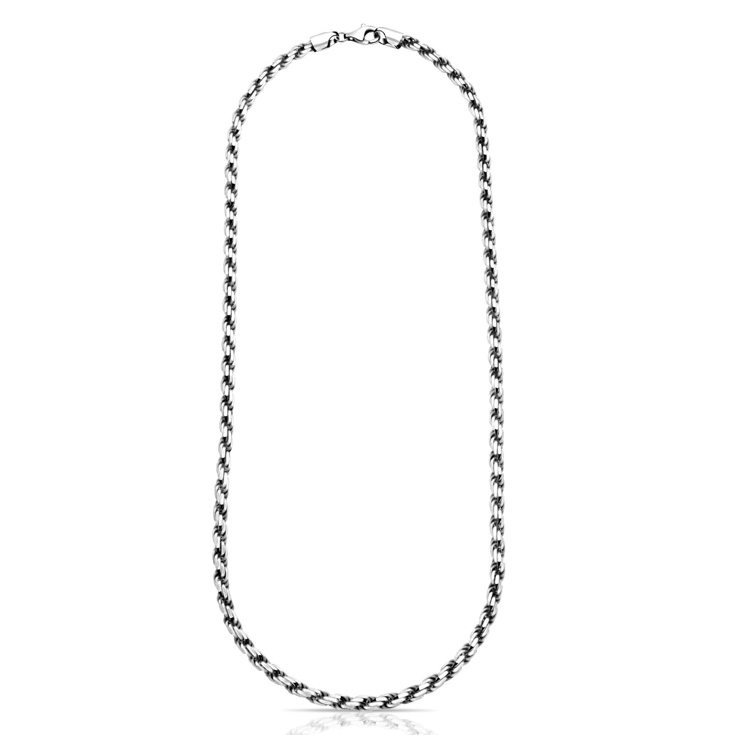 Kordelkette 4 mm 925er Sterling Silber Massiv